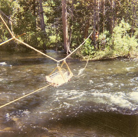 River Crossing Training - Carolyn Morrow in litter River Crossing Training - Carolyn Morrow in litter