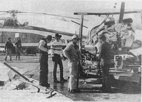 Salvaging wreckage from January 3, 1982 plane crash - Doug Nidever Photo Salvaging wreckage from January 3, 1982 plane crash - Doug Nidever Photo
