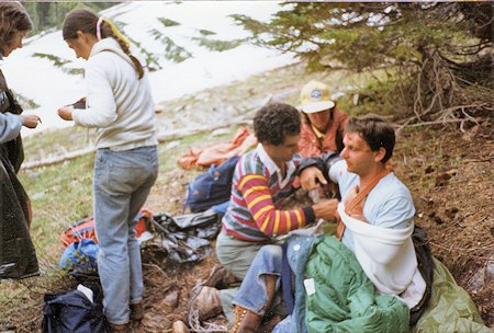 Treating the injured hiker