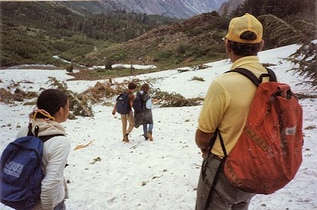 Helping the injured hiker descend to safety