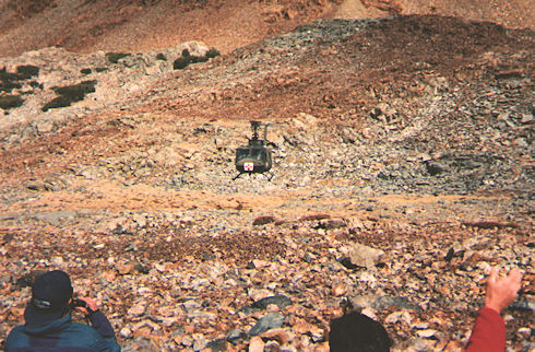 Helicopter arriving to extract the subject Helicopter arriving to extract the subject