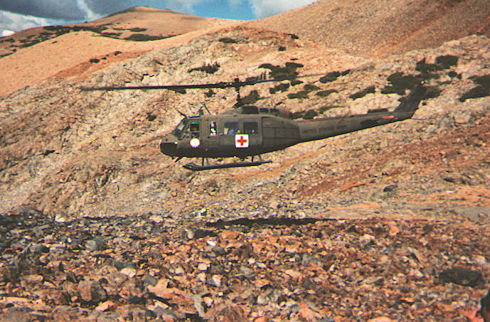 Helicopter landing to extract the subject Helicopter landing to extract the subject