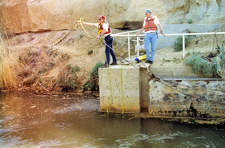 Searching the Los Angeles Aquaduct for missing person Searching the Los Angeles Aquaduct for missing person