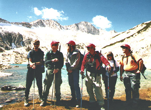 Team ready to go at Conness Lake Team ready to go at Conness Lake