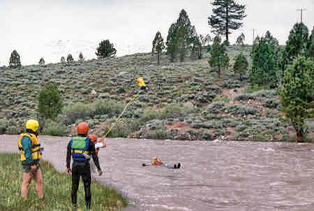 Swift water rescue training at Pickel Meadows Swift water rescue training at Pickel Meadows