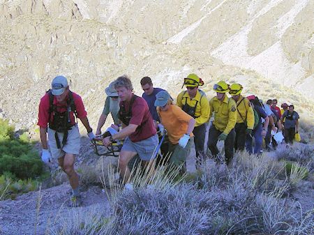 Ops 03-29 - Transporting injured climber in wheeled litter Ops 03-29 - Transporting injured climber in wheeled litter
