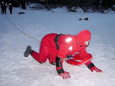 Night Lake Ice Rescue Training - November 17, 2003