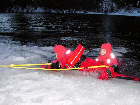 Night Lake Ice Rescue Training - November 17, 2003