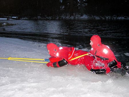 Night Lake Ice Rescue Training - November 17, 2003