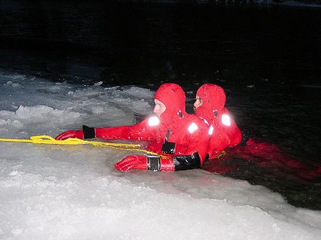 Night Lake Ice Rescue Training - November 17, 2003