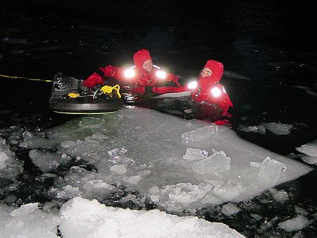 Night Lake Ice Rescue Training - November 17, 2003