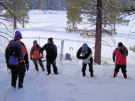Using snow probe to locate avalanche victim Using snow probe to locate avalanche victim