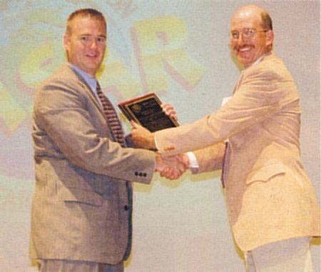 Sargent Weber receiving award from Randy Servis, NASAR President Sargent Weber receiving award from Randy Servis, NASAR President