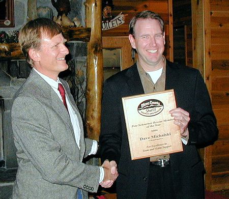 Dave Michalski receiving Member of Year Award from Jeff Holmquist - December 14, 2004 Dave Michalski receiving Member of Year Award from Jeff Holmquist - December 14, 2004