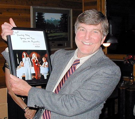 Paul Zahn with his new prize possession: an autographed <br>photo of ABBA with the inscription, 'To Paul Zahn, Dancing King, Young and free Since the Byzantine' Paul Zahn with his new prize possession: an autographed <br>photo of ABBA with the inscription, 'To Paul Zahn, Dancing King, Young and free Since the Byzantine'