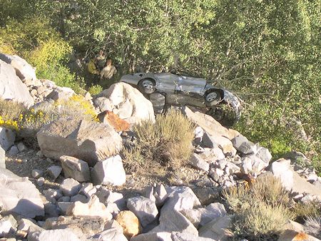 Vehicle that went off the Tioga Pass Road Vehicle that went off the Tioga Pass Road