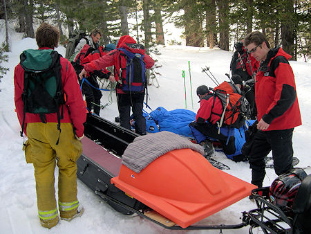 Preparing sled to receive Perrault Preparing sled to receive Perrault
