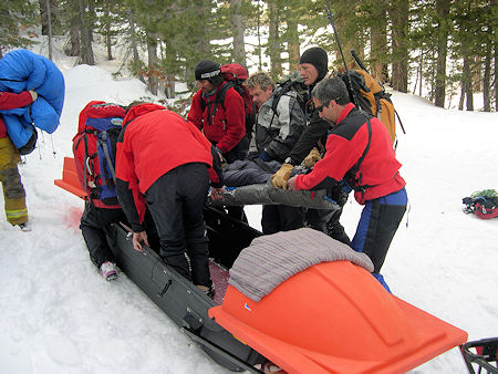 Moving Perrault into sled Moving Perrault into sled