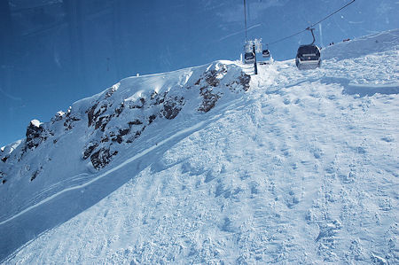 Looking at the fracture from the Upper Panorama gondola - Susan Morning Photo