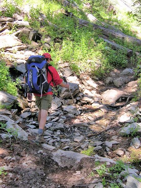Rescue Team member on the trail Rescue Team member on the trail