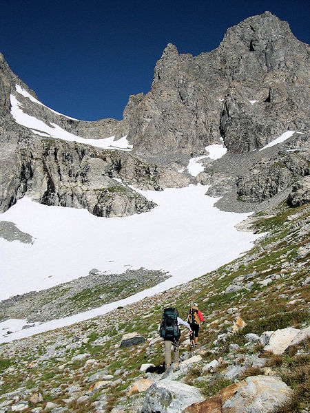 Approaching the route to Banner/Ritter saddle Approaching the route to Banner/Ritter saddle