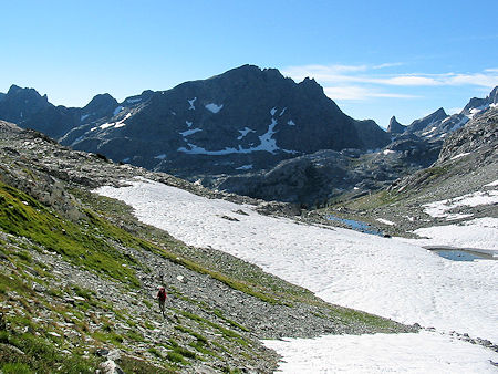 Approaching climb to Banner/Ritter saddle Approaching climb to Banner/Ritter saddle