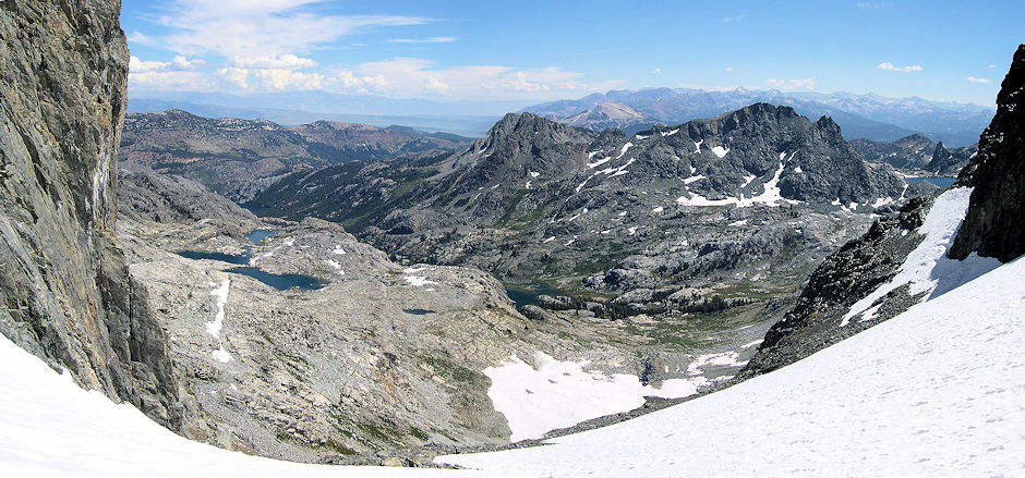 View of Nydiver Lakes, Ediza Lake and Cecile Lake from the saddle View of Nydiver Lakes, Ediza Lake and Cecile Lake from the saddle