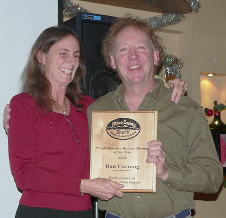 Dan Corning receiving Pete Schoerner Rescue Member Award Dan Corning receiving Pete Schoerner Rescue Member Award