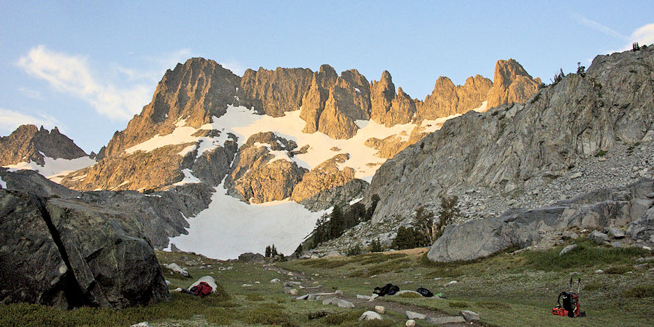 View from the meadow below Iceberg Lake View from the meadow below Iceberg Lake