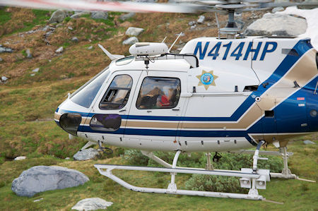Injured party is snuggly settled in the helicopter Injured party is snuggly settled in the helicopter