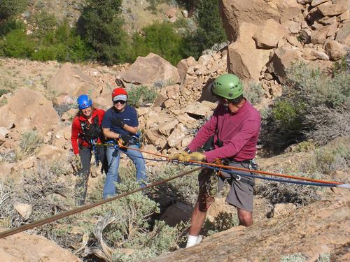 Steep angle rigging training - Carole Schilz Photo