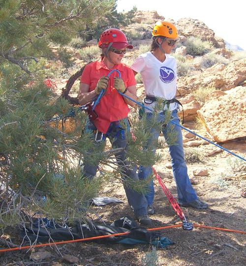 Steep angle rigging training - Carole Schilz Photo