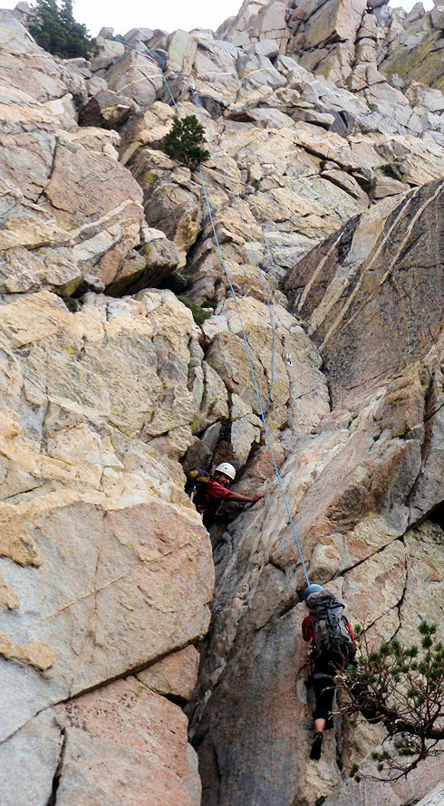 Team climbing to subject Team climbing to subject