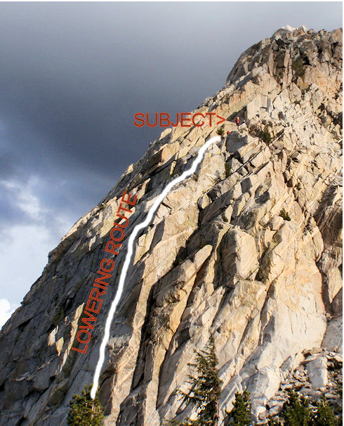 The route for lowering was about 200 feet The route for lowering was about 200 feet