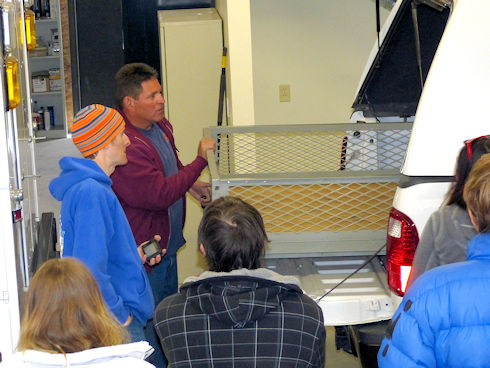 Rick Dodson reviews where equipment is kept Rick Dodson reviews where equipment is kept