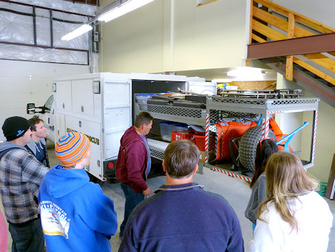 Rick Dodson reviews where equipment is kept Rick Dodson reviews where equipment is kept