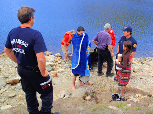 Ops 13-446 - stranded swimmer at Tiogo Lake Ops 13-446 - stranded swimmer at Tiogo Lake