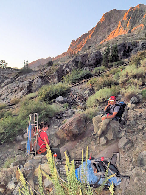 Ops 3-754 Marie Lakes - rest stop - checking with base by radio