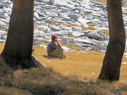 Ops 3-754 Marie Lakes - rest stop - checking with base by radio