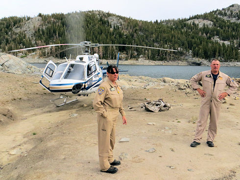 Ops 3-754 Marie Lakes - CHP helicopter arrived to pickup team Ops 3-754 Marie Lakes - CHP helicopter arrived to pickup team