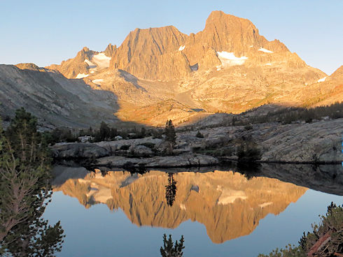 Mt. Ritter left, Banner Peak right from near Garnet Lake