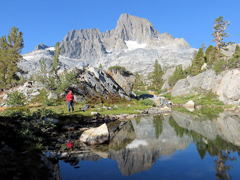 Mt. Ritter left, Banner Peak right from near Garnet Lake