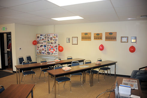 Displays in upstairs meeting room