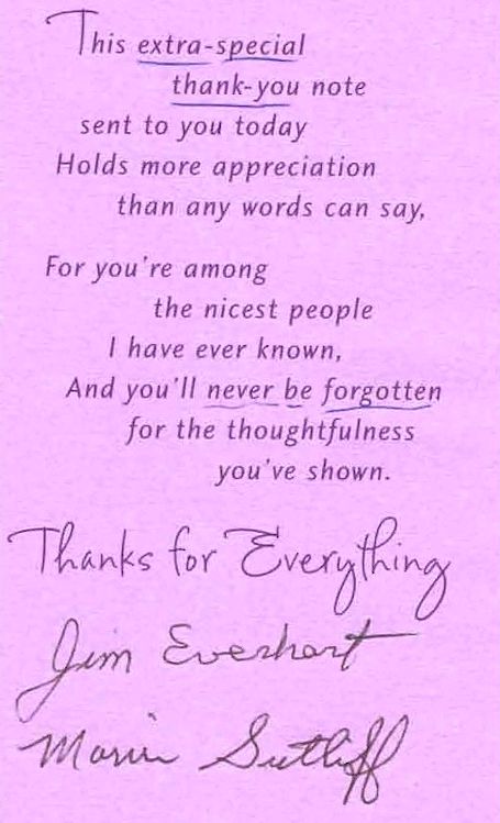 Thank You Note Thank You Note