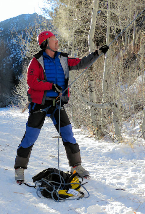 Chris on belay Chris on belay