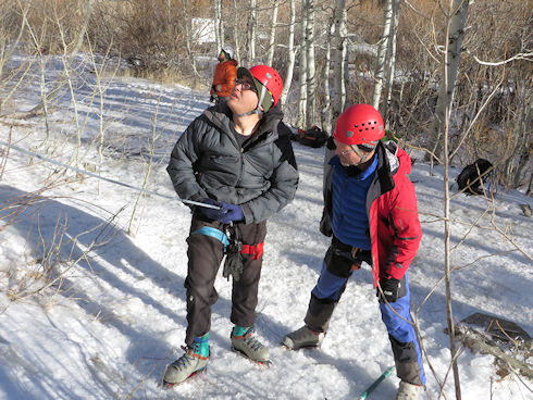 Natai and Chris on belay