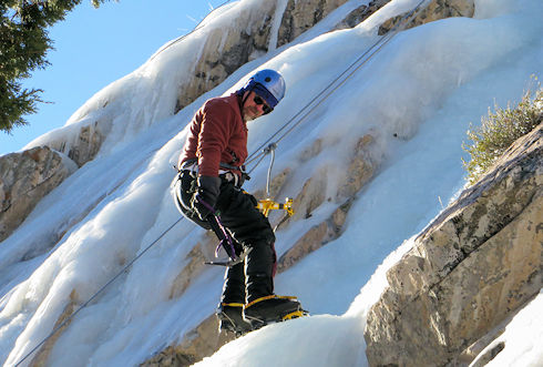 Dan on the way down after tagging the top