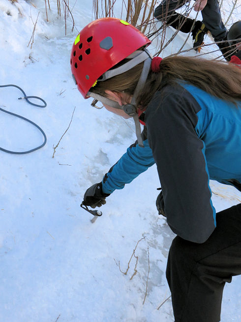 Barb installing anchor