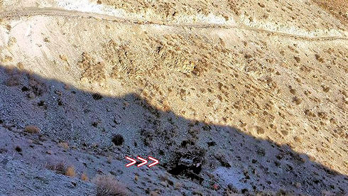 Vehicle rolled down this steep slope from the road Vehicle rolled down this steep slope from the road