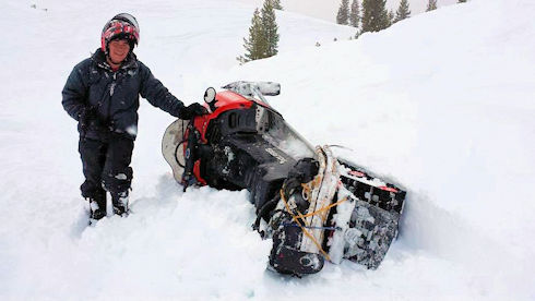 Side hill practice .. yes .. the machines work better with the rubber track horizontal to the snow pack